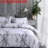 Set biancheria da letto in marmo stampato Copripiumino bianco nero Copripiumino king size Queen Biancheria da letto breve Copripiumino 3 pezzi Y200111269N