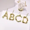 innital designer Letter Earrings A B C D E F G H I J K l M N O P Q R S T W U V W X Y Z 26 letters letters Earrings famous brand Personalized bamboo snake bone earrings