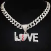 Hanger Kettingen Mannen Vrouwen Hip Hop Liefde Vorm Ketting Creatieve Nieuwigheid Hiphop Hangers Iced Out Bling Ketting Mode-sieraden 230613