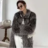 Outono e inverno nova pele cheia de raposa grama longo blusão feminino moda casaco de pele emagrecimento 219783
