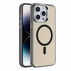 Luxury IMD Plating Acrylic Magnetic For Magsafe Wireless Charge Case For iPhone 15 14 Plus 13 12 11 Pro Max XR X Metal Camera Shockproof Soft Bumper Cover