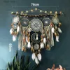 ノベルティアイテム5pcs/set dreamcatcher feathers手作りのドリームキャッチャーホームリビングルームベッドルーム壁吊り下げ装飾（光と木のスティックなし）T240309