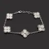 Luxury Designer Link Chain Armband Four-Leaf Clover Armband Womens Fashion 18K Gold Jewelryb3KD307G