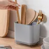 Portaoggetti da cucina Scatola con angoli lisci Lucido Tocco confortevole Riduce la crescita batterica Porta bacchette con design di scarico pulito e igienico