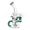 Glass Hookah Recycler Bong Hoahs 9,5 cala Rury wodne Rury wodne oleju platformy bąbelkowe z miską 14 mm