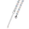 Hip Hop Jóias 5mm Iced Out Silver Blue Zircon Chain Bracelet Mulheres Cuban Link Pulseiras