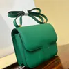 high quality crossbody designer bags Shoulder Bags 24CM epsom Genuine Leather Stewardess bag Hand waxed thread sewing saddle bag Green lady bag Gift box packaging