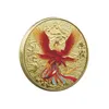 Chińska Lucky Gold Coin Ancient Mythical Creatures Kolekcja Dragon Tiger Challenge Monety Badge Pamiątkowa pamiątka dla domu