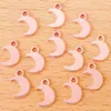 سحر 50PCS MINI MOON Charm لوقف القلادة المعلقات المجوهرات صنع DIY المصنوعة يدويًا 12 × 9 مم