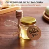 Storage Bottles 20PACK 1.5oz Mini Glass Honey Jar Small Hexagonal Jars With Wooden Dipper Gold Lid Bee Charms Gift Bags