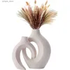 Vasen Nordic Keramik Interlock Vase Braut Dusche Hochzeit Freund Geschenk Freundin Pampas Gras Wohnzimmer Home Dekoration Schreibtisch Deco L240309