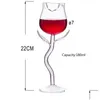 Wine Glasses Creative Wine Glasses Rose Flower Shape Goblet Lead- Cocktail Glass Home Wedding Party Barware Drinkware Drop Delivery Ho Dhhst