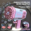 Gun Toys 40 Hole Bubble Machine hela automatisk bubbla som blåser Ljus utomhusbubblemaskin utan batteri utan bubbelvatten T240309