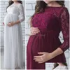 Robes de maternité femmes robe de douche de bébé accessoires de photographie vêtements de grossesse robe Maxi en dentelle pour Po livraison directe Dh8U2