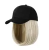 YLWHJJ Perruque chapeau allinone femme casquette à visière cheveux courts bob tête tendance mode ombre perruque chaud femmes 240229