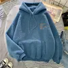 Frauen Hoodies Herbst Winter Plüsch Verdickt Lamm Fleece Einfache Feste Kapuze Pullover Mode Koreanische Lose Langarm Mantel