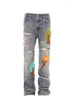 Jeans da donna Design Estetica Pantalones Mujer Fiore Patchwork Foro Vita alta Streetwear Donna Slim Y2k Harajuku Abbigliamento vintage