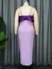 Robe Violet Longue Perles Robes Volants Spaghetti Sangle Sans Manches Empire De Luxe Soirée Anniversaire Événement Fête De Bal Tenues pour Les Femmes