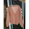Haining New Fox Hair Fur Coat Women's Short Flower Sticked tröja Cardigan Car Strips Young and Fashionable 386553