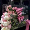 Transparente PET-Frischblumenbox, Blumenstrauß, Handtasche, Blumenverpackung, Festivals, Party, Geschenk, Rosenpaket, tragbare Verpackungstasche 240228