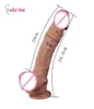 10 Inch Super Grote Realistische Siliconen Dildo Vrouwen Masturbator GSpot Grote Lul voor BBW Biseksuele Anale Plug Seksspeeltjes Glazen dildo's Y02929691