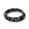 Charm Armbänder 10 stücke 6mm 8mm Bild Stein Tigerauge Perlen Armband Handgemachte Hämatit Energie Buddha Für Frauen männer Schmuck