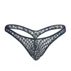 Onderbroeken Ademende Mini Bikini Thongs Sexy Heren Raster Ondergoed Lingerie Mannelijke Cueca Fetish Gay Transparante Slips Tanga Jockstrap Slipje