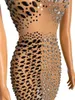 Stage Wear Sparkly Black Silver Rhinestone See Through Dress Sexy Birthday Celebrate Evening Party Prom Show Costume Singer