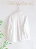 Женские блузки Lamtrip Unique 2024, кружевная плиссированная складчатая рубашка с воротником-стойкой, белая однобортная рубашка с длинными рукавами, блузка Mori