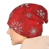 Berets Hat Red Gradient Snowflakes Fashion Caps For Men Women Happy Merry Christmas Skullies Beanies Ski Soft Bonnet Hats