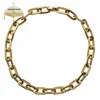 Grosso plano arredondado retângulo ouro-cor link corrente colar masculino feminino jóias de moda de aço inoxidável 1 peça 1180m