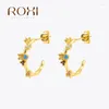 Boucles d'oreilles ROXI Mini couleur cristal mode papillon conception dames personnalité C forme boucle bijoux cadeau