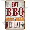 Metaal Schilderij Retro Plaquette Vintage Grill Koning Metalen Bord Achtertuin BBQ Bord Tin Bord Bar Pub Tuin Decor Vaders BBQ Wandplaat Chillin Grillin T240309