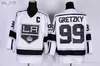 Fãs Tops Hockey Jerseys Factory Outlet Mens Los Angeles Kings Wayne Gretzky Preto Roxo Branco Amarelo 100% Costurado Barato Melhor Qualidade Ice Hockey JerseyH240309