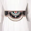 Boho Ethnic Womens Belt Elegant Luxury Design Dresses Accessories Corset Girdle Goth Retro Colorful Shell Beads Wide Waistband 240309