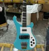 Chitarra elettrica Rickenback 4003 personalizzata, basso, corpo in tiglio, colore azzurro, tastiera in palissandro, 4 corde