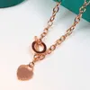 2020 Hot Sale Design Heart Love Necklace For Woman Rostfritt stål Tillbehör Zircon Heart Love Necklace For Women Jewelry Gift No Box ASD