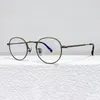 Güneş Gözlüğü Çerçeveleri 2024 Var TVR515 Retro Parlak Şerit Gözlükler Çerçeve Yuvarlak Tip Erkekler ve Erkekler El Sanatları Ultra Hafif Titanyum