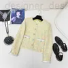 Kadın Ceketler Tasarımcı Markası 2024 Erken Bahar Yeni Gaoding Cha Confority Girl Style Slim Dokuma Boncuk Şeridi Çiçek Tüvit Ceket 2lly
