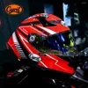 Casques de moto unisexe léger en fibre de carbone Kevlar Full Face Street Bike Racing Casque DOT ECE approuvé CYRIL Casque Moto