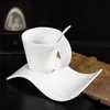 Kreativ keramik 300 ml kaffekopp espresso kaffekopp med tefat hemma vatten mugg par frukost kopp mjölk kopp konst te kopp set 240307