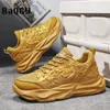 Chinese Stijl 2024 Jaar Draak Patroon Carving Mode Heren Sneakers Casual Sport Loopschoenen Designer Luxe Ademend 240307