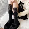 Kadınlar SOCKS Japon jk dantel çorap lolita fransız diz yüksek bot tatlı kızlar katı pamuk bahar sonbahar