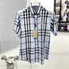 Vêtements pour hommes de marque Chemise de luxe pour hommes Polo de créateur Business Casual Hommes à manches courtes Vêtements pour hommes Fashion Society Plaid à manches courtes Polo Neck Shirt