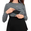 Camicie Donna Maglietta premaman Vestiti Estate Autunno Manica lunga Top allattamento Camicie allattamento Abiti gravidanza Corpo femminile top y2k