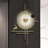 Wall Clocks Metal Wall Clock Modern Home Decorations Minimalist Decor Aesthetics Nordic Deer House Dining Living Room Interior Art Design T240309