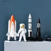 Decorative Objects Figurines Space Astronaut Rocket Home Decorations Living Room Bedroom Bookcase Interior Modern Simple Art Miniatures Accessories Sculpture T