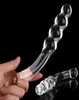 Massage Crystal Glass Dildo Beads Butt Plug Anal GSpot Fake Penis Massager Masturbation Adult Sex Toys For women285g4746161