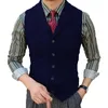 Coletes masculinos 2024 homens colete borgonha espinha de peixe tweed colarinho duplo-breasted café colete de negócios para roupas