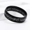 Mode Men's 316L Titanium Steel Lord of the Rings Classic Luxury Designer Couple Unisex's Band Ring Wedding Jewelry Fashion Accessories Gifts Fade Never Fade Size 7-12